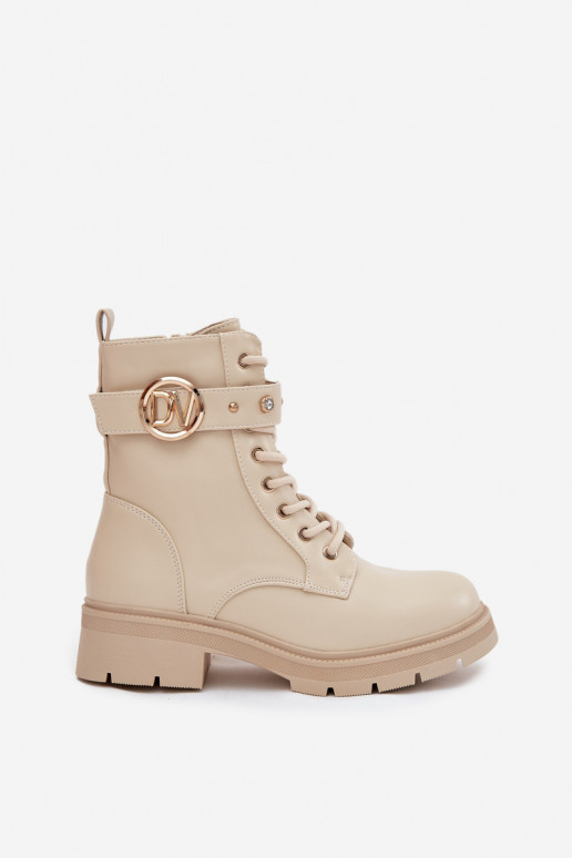 pašiltinti Darbiniai kulkšnies batai Moteriškas Su puošniais Detalem smėlio spalvos Talyssa