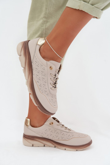 Oda iš zomšos Sneakers modelio batai Moteriškas su aužūro elementais Sergio Leone SP-002 rudos spalvos