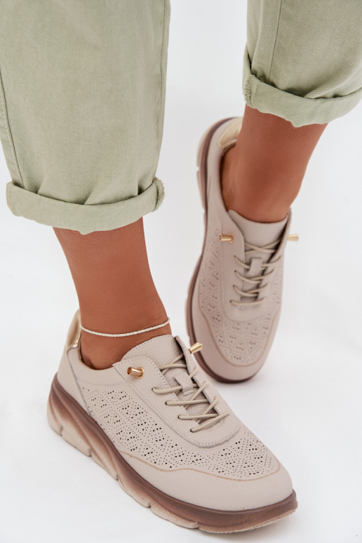 Oda iš zomšos Sneakers modelio batai Moteriškas su aužūro elementais Sergio Leone SP-002 rudos spalvos