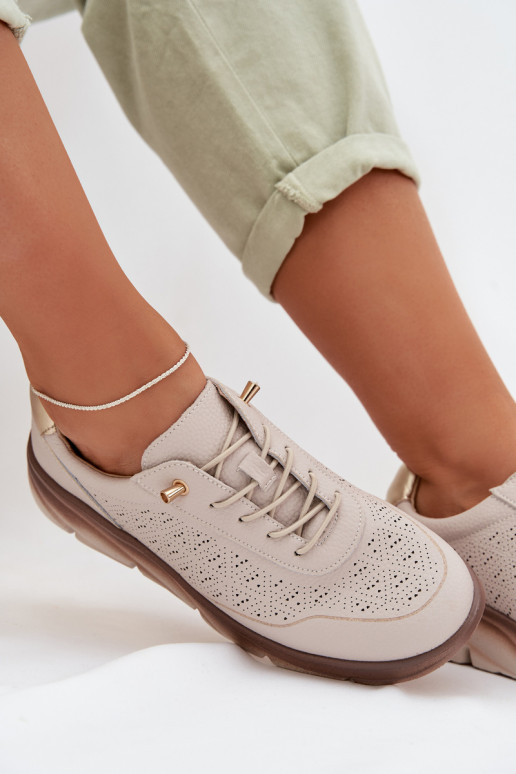 Oda iš zomšos Sneakers modelio batai Moteriškas su aužūro elementais Sergio Leone SP-002 rudos spalvos