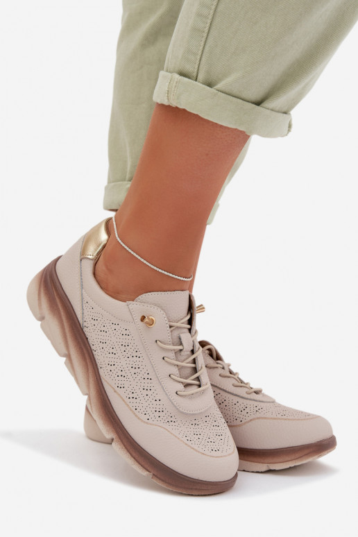 Oda iš zomšos Sneakers modelio batai Moteriškas su aužūro elementais Sergio Leone SP-002 rudos spalvos