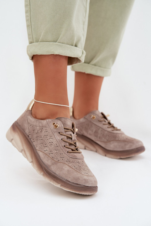 Oda Sneakers modelio batai Moteriškas su aužūro elementais Sergio Leone SP-002 pilkos spalvos