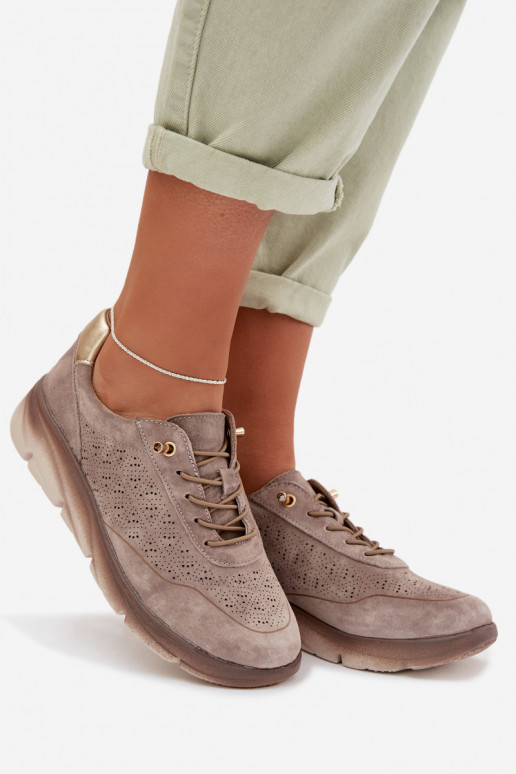 Oda Sneakers modelio batai Moteriškas su aužūro elementais Sergio Leone SP-002 pilkos spalvos