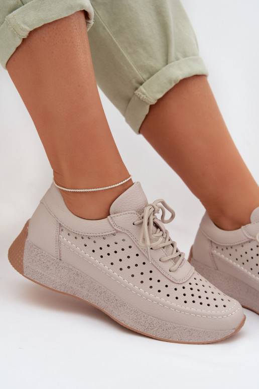 Oda batai Sneakers modelio batai Moteriškas su aužūro elementais Sergio Leone SP-013 pilkos spalvos