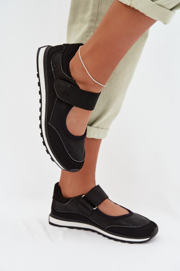 Sportinio stiliaus batai Moteriškas su lipniais užsegimais juodos spalvos Aveliette