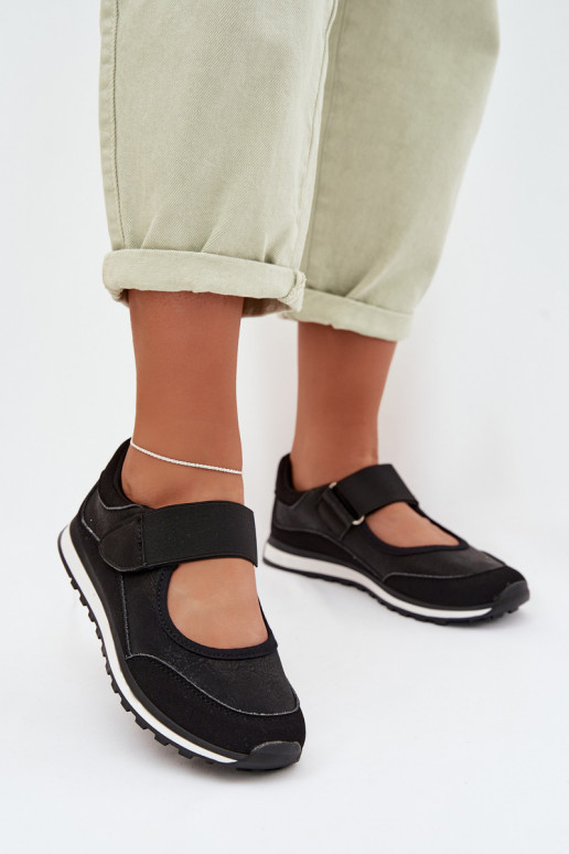 Sportinio stiliaus batai Moteriškas su lipniais užsegimais juodos spalvos Aveliette