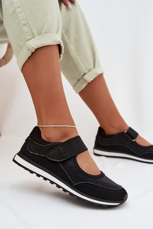 Sportinio stiliaus batai Moteriškas su lipniais užsegimais juodos spalvos Aveliette