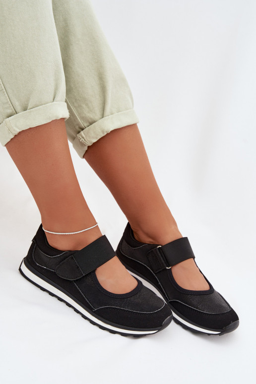 Sportinio stiliaus batai Moteriškas su lipniais užsegimais juodos spalvos Aveliette