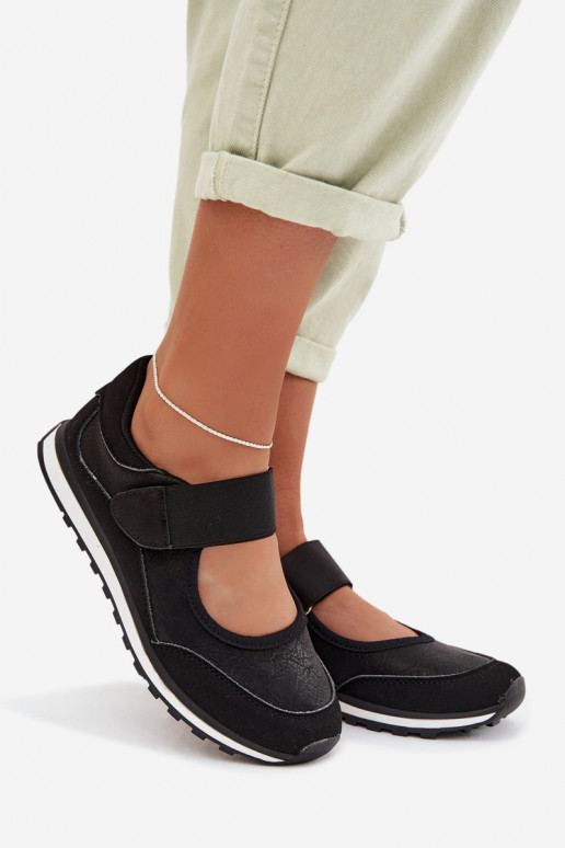 Sportinio stiliaus batai Moteriškas su lipniais užsegimais juodos spalvos Aveliette