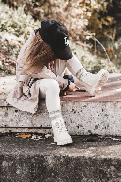 Šilti vaikiški aulinukai dramblio kaulo spalvos Dexter