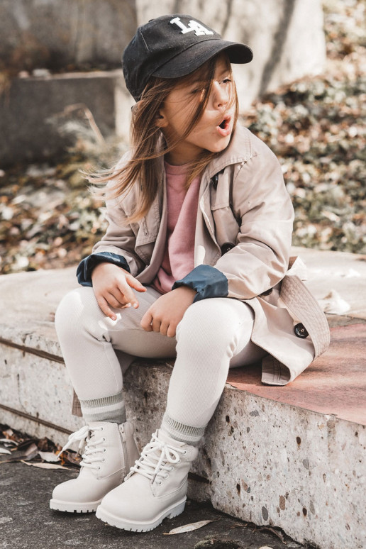 Šilti vaikiški aulinukai dramblio kaulo spalvos Dexter