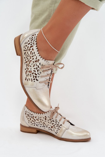 Oda su aužūro elementais batai Moteriškas Zazoo 3195 aukso spalvos