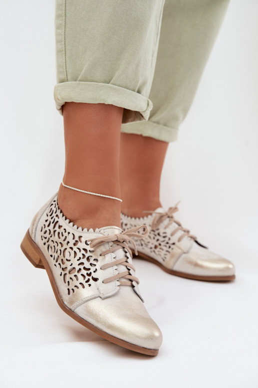 Oda su aužūro elementais batai Moteriškas Zazoo 3195 aukso spalvos