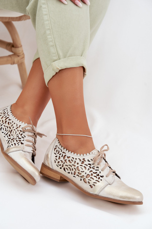 Oda su aužūro elementais batai Moteriškas Zazoo 3195 aukso spalvos