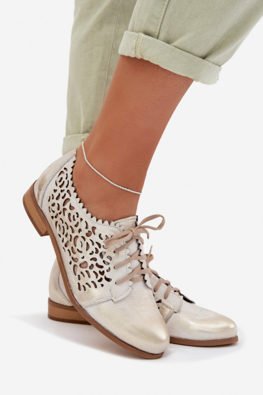 Oda su aužūro elementais batai Moteriškas Zazoo 3195 aukso spalvos