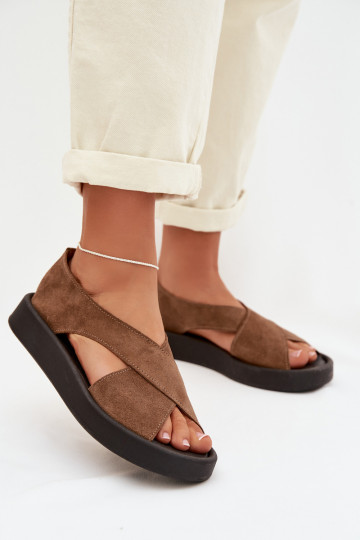 Moteriškos basutėssuĮjungtaturalnego iš zomšosu Zazoo 3196 rudos spalvos 2