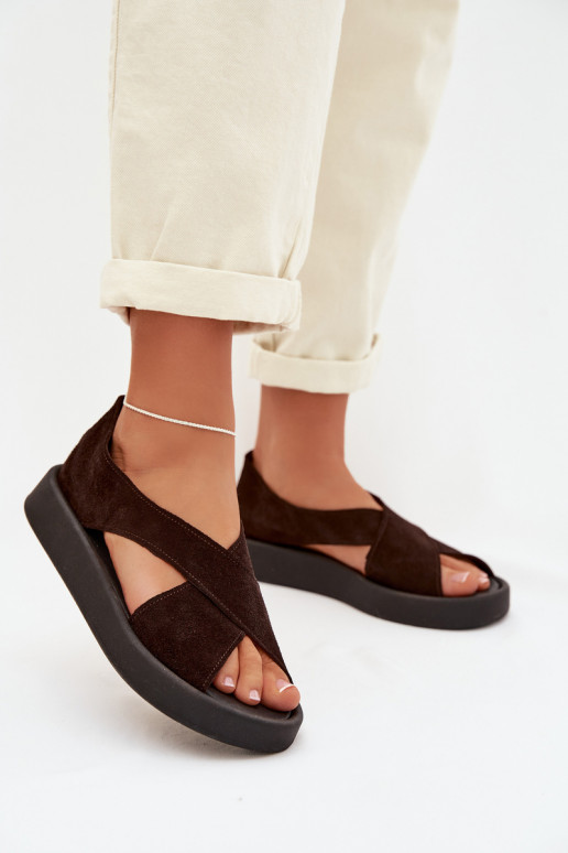 Moteriškos basutėssuĮjungtaturalnego iš zomšosu Zazoo 3196 CzekoladoĮe