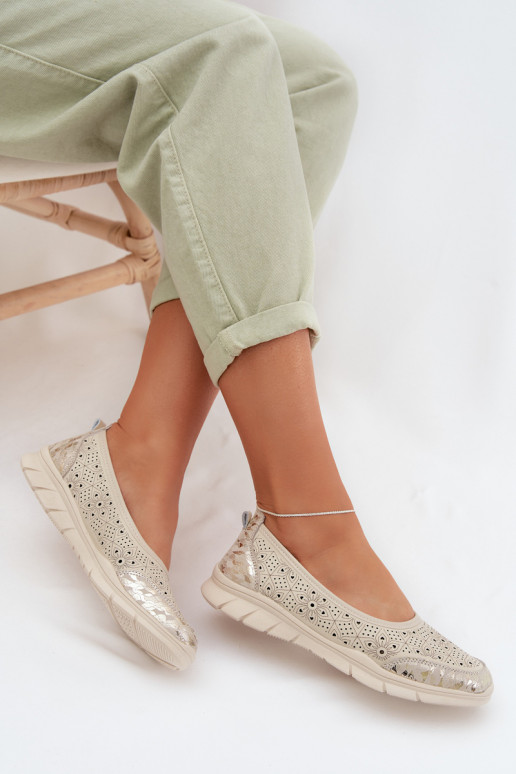 Ažūrinės balerinossuĮjungtaturalnej Skóry smėlio spalvos Palorette