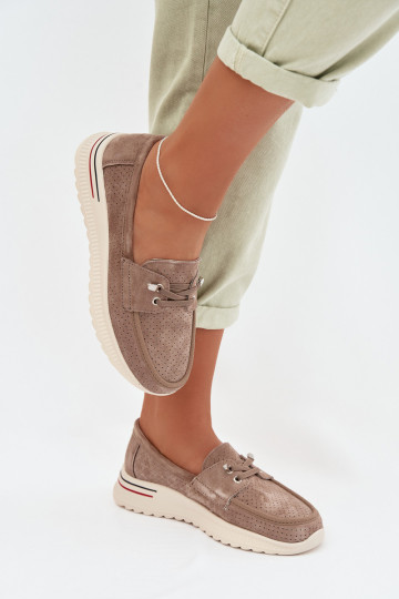 bataisuĮjungtaturalnego iš zomšosu smėlio spalvos Selorette