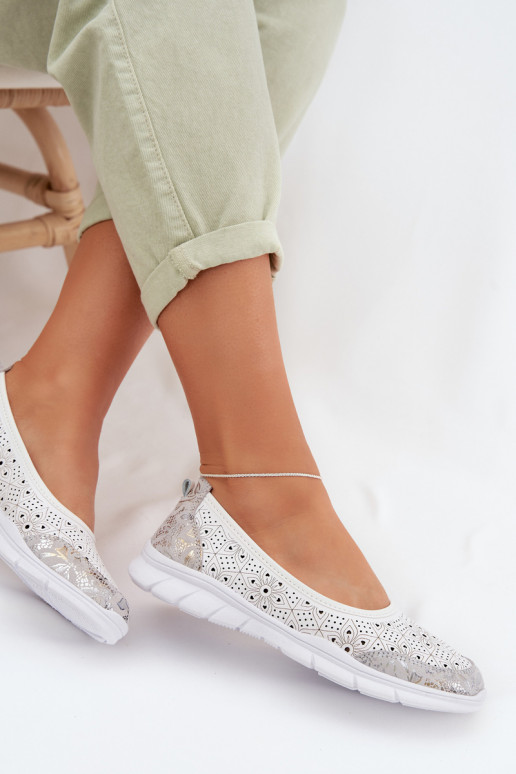 Oda Ažūrinės balerinos S.Barski GR61-5973 baltos spalvos
