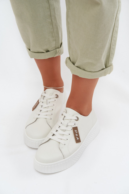 Sneakers modelio batai MoteriškassuĮjungtaturalnej Skóry D&A GR61-5591 baltos spalvos