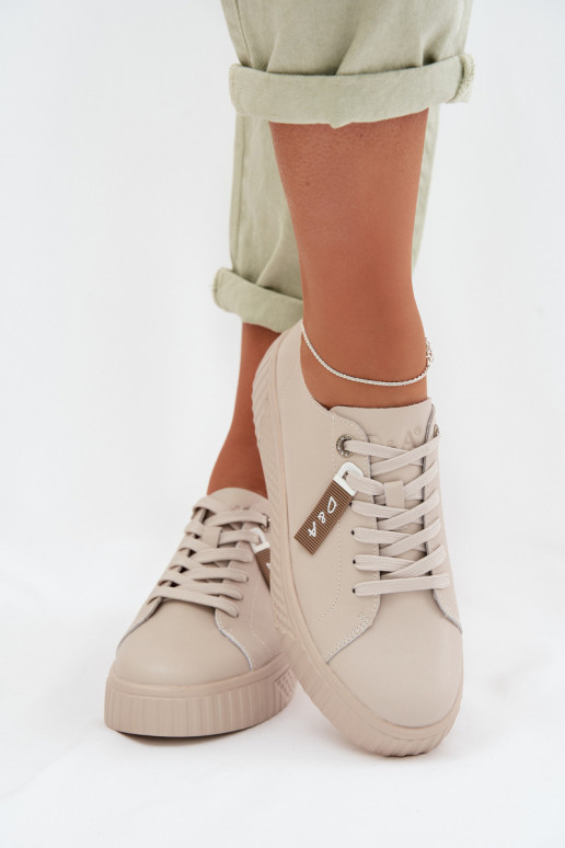 Sneakers modelio batai MoteriškassuĮjungtaturalnej Skóry D&A GR61-5591 smėlio spalvos