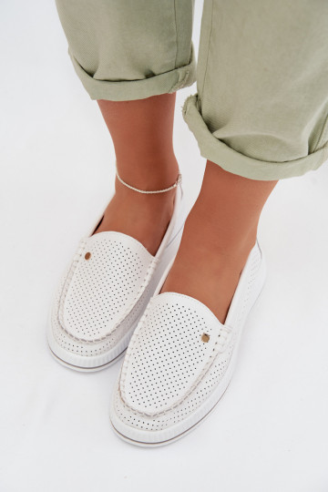 batai MoteriškassuĮjungtaturalnej Skóry S.Barski GR61-5980 baltos spalvos