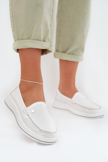 batai MoteriškassuĮjungtaturalnej Skóry S.Barski GR61-5980 baltos spalvos 2