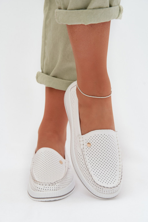 batai MoteriškassuĮjungtaturalnej Skóry S.Barski GR61-5980 baltos spalvos