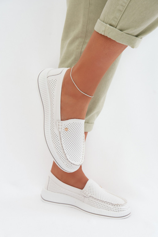 batai MoteriškassuĮjungtaturalnej Skóry S.Barski GR61-5980 baltos spalvos