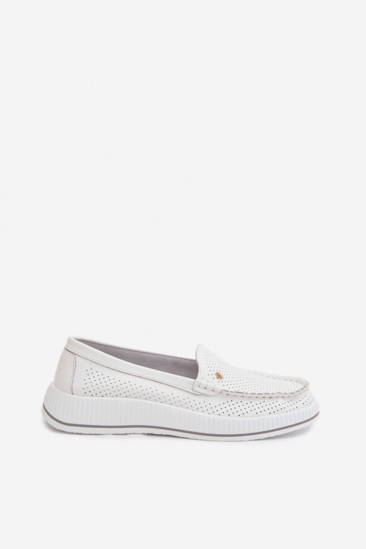 batai MoteriškassuĮjungtaturalnej Skóry S.Barski GR61-5980 baltos spalvos