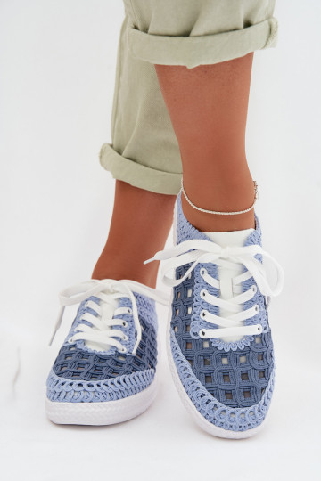 su raštais Oda batai Moteriškas D&A GR61-5951 mėlynos spalvos