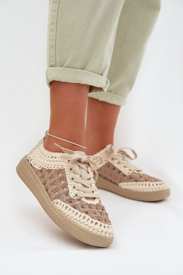 su raštais Oda batai Moteriškas D&A GR61-5951 smėlio spalvos