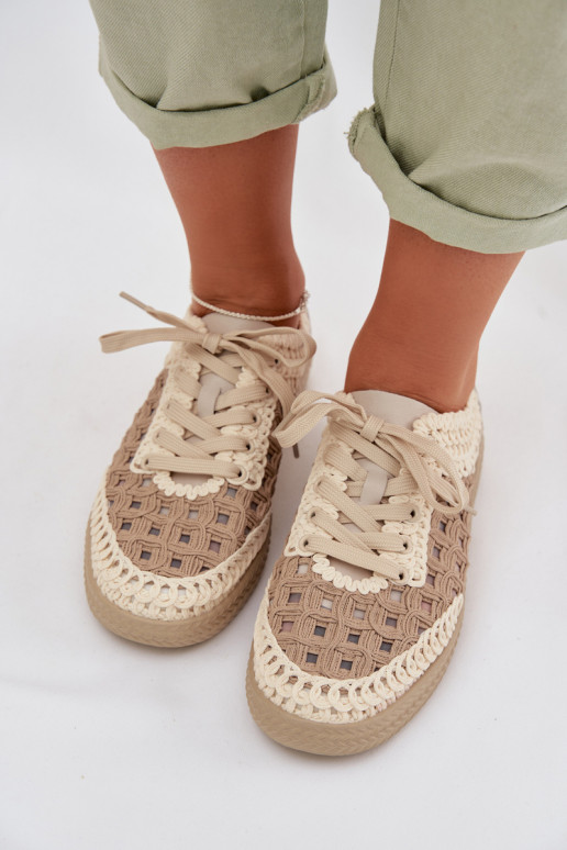 su raštais Oda batai Moteriškas D&A GR61-5951 smėlio spalvos