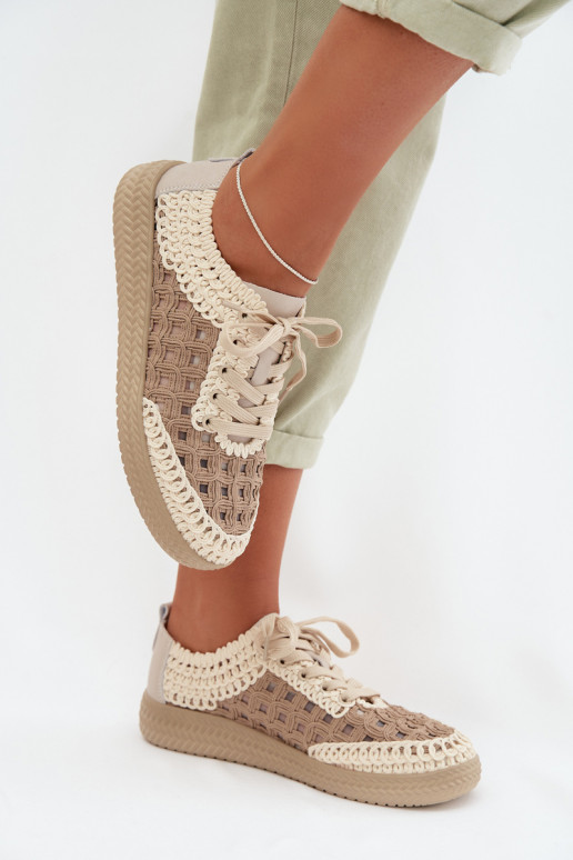 su raštais Oda batai Moteriškas D&A GR61-5951 smėlio spalvos