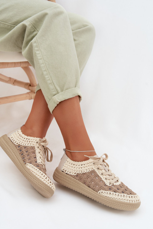 su raštais Oda batai Moteriškas D&A GR61-5951 smėlio spalvos