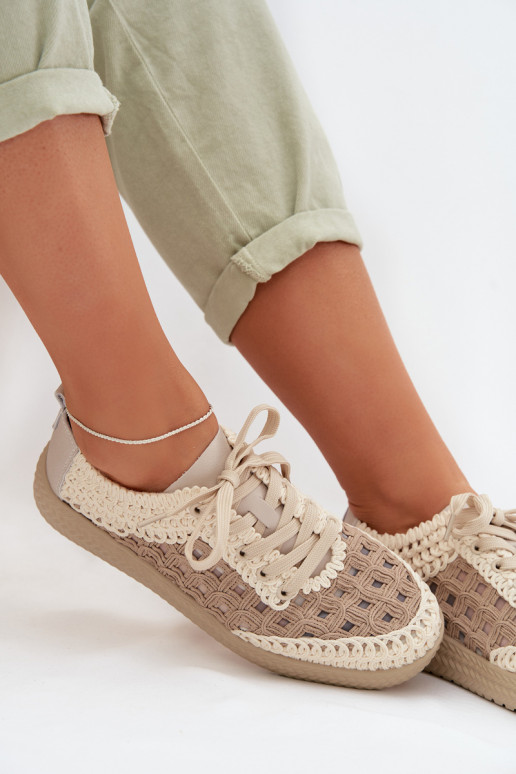 su raštais Oda batai Moteriškas D&A GR61-5951 smėlio spalvos