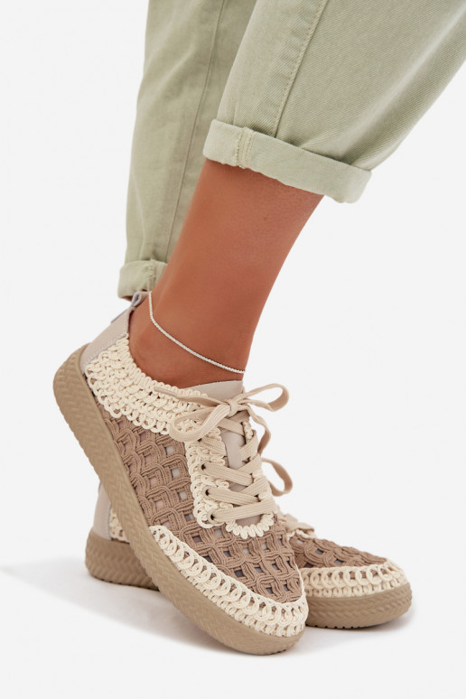 su raštais Oda batai Moteriškas D&A GR61-5951 smėlio spalvos