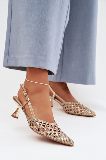 raštuotos basutės Moteriškas su kulniukais aukso spalvos Selinae