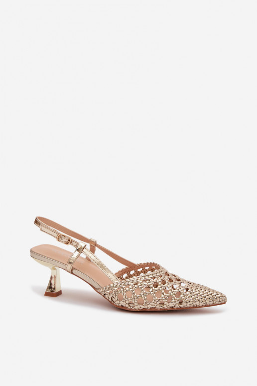 raštuotos basutės Moteriškas su kulniukais aukso spalvos Selinae