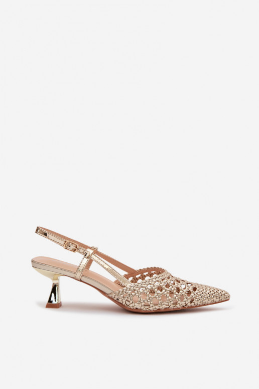 raštuotos basutės Moteriškas su kulniukais aukso spalvos Selinae