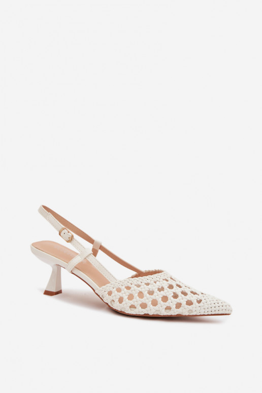 raštuotos basutės Moteriškas su kulniukais baltos spalvos Selinae