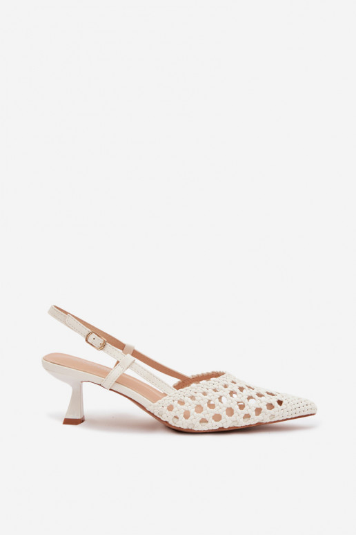 raštuotos basutės Moteriškas su kulniukais baltos spalvos Selinae