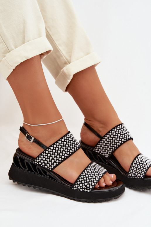 Oda Zomšinės basutės Su dekoracija D&A CR61-3067 juodos spalvos