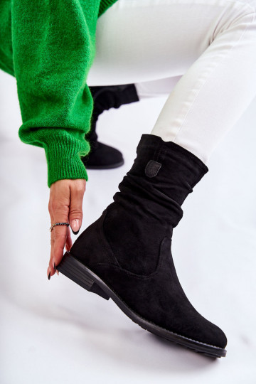 Moteriški raukiniai Zomšiniai batai juodos spalvos Joanne