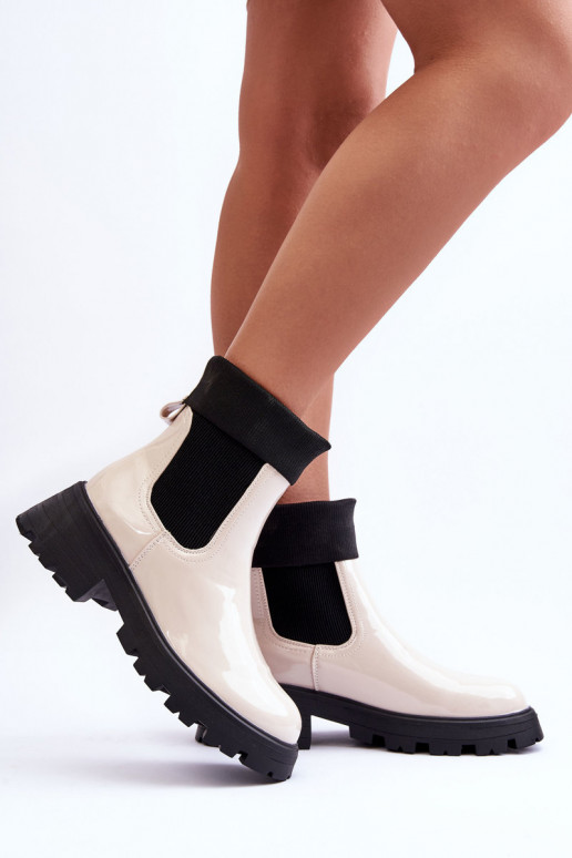 stilingi aulinukai su lako efektu Moteriškas smėlio spalvos Pavo