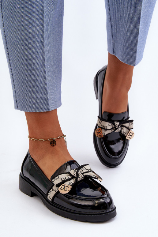 su lako efektu Moteriškas batai Mokasinai S.Barski HY330A juodos spalvos