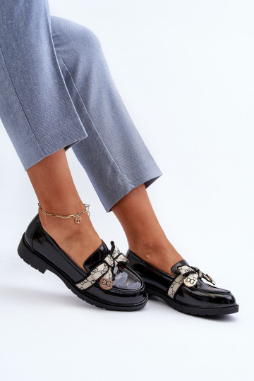 su lako efektu Moteriškas batai Mokasinai S.Barski HY330A juodos spalvos 2