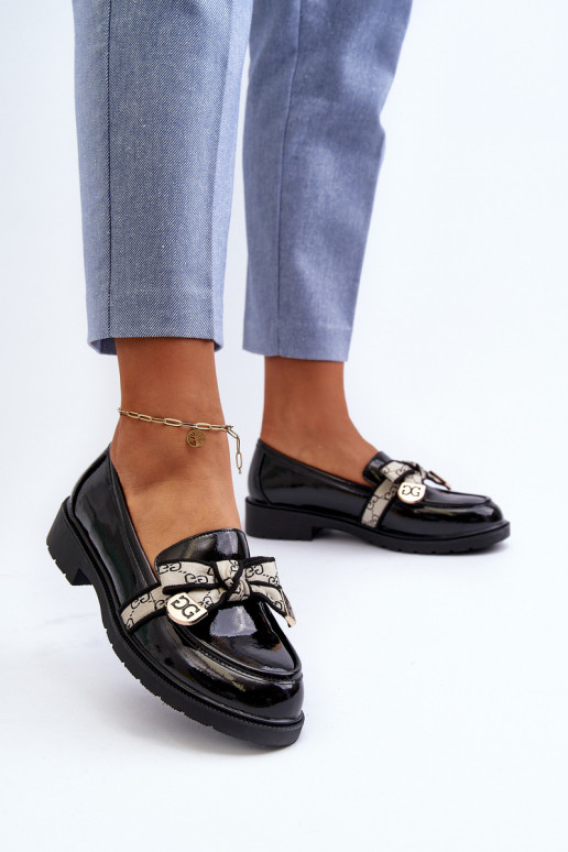 su lako efektu Moteriškas batai Mokasinai S.Barski HY330A juodos spalvos