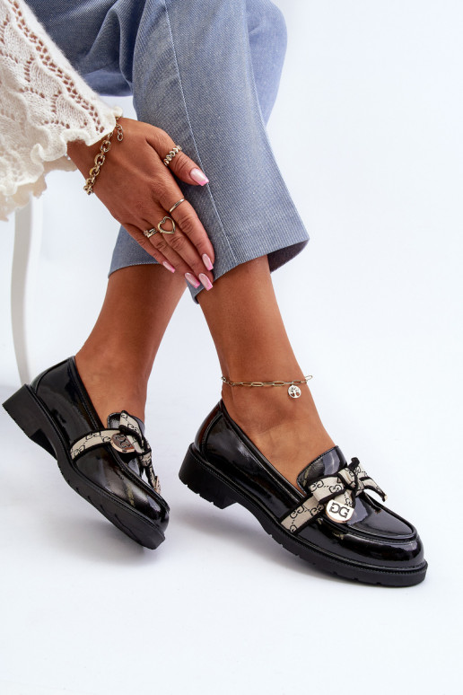 su lako efektu Moteriškas batai Mokasinai S.Barski HY330A juodos spalvos